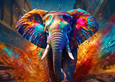 Colorful Elephant Art