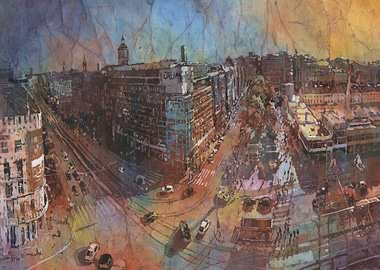 Helsinki Cityscape Watercolor Painting