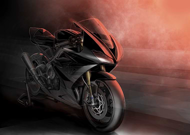 Black Motorcycle Illustration