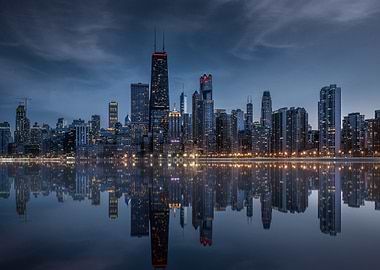 Chicago Skyline at Dusk