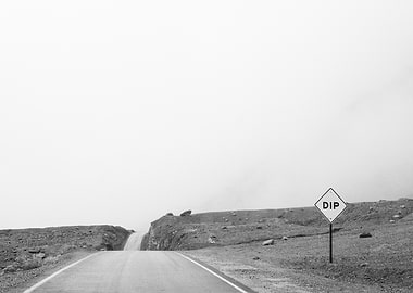 Dip Warning Sign in Death Valley