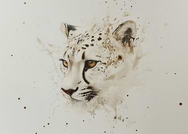 Cheetah Watercolor Art