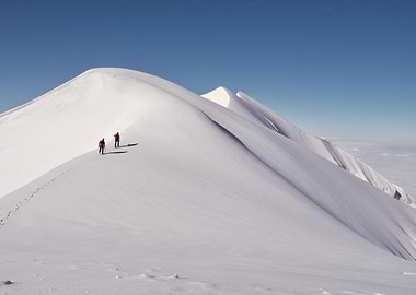 Hikers on Snowy Mountain(Dômes de Miage), Massif du Mont blanc)