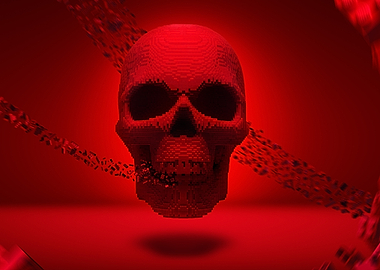 Red Pixel Skull