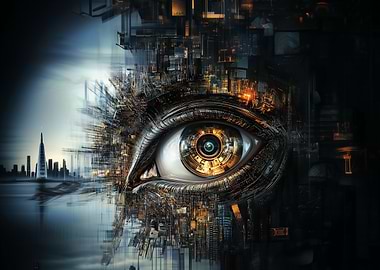 Cybernetic Eye Cityscape