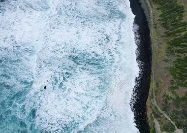 Aerial View of Ocean Waves