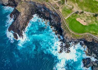 Ocean Waves Crashing on Coast