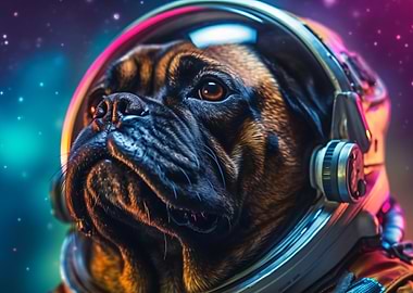 Bullmastiff Astronaut