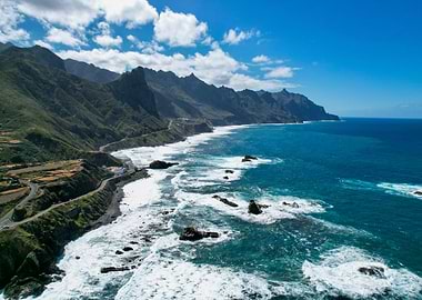Coastal Landscape with Mountains
