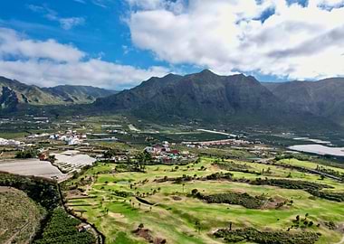 Mountainous Golf Course Landscape
