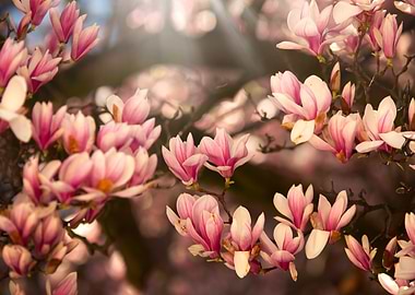 Pink Magnolia Blossoms