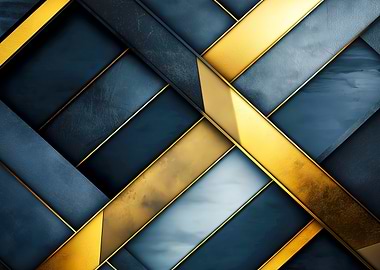 Gold and Blue Abstract