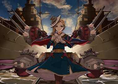 Anime Girl with Battleships