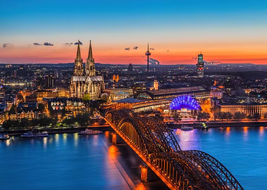 Cologne Skyline at Dusk