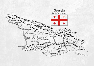 Handdrawn Map of Georgia
