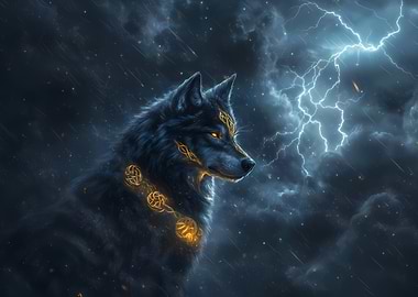 Wolf in Storm