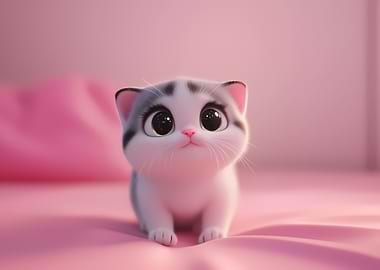 Cute Cartoon Kitten