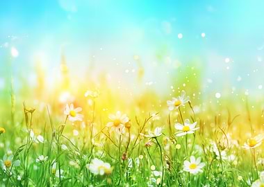 Sunny Daisy in Wildflower Meadow