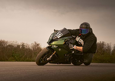 Green Sportbike Rider