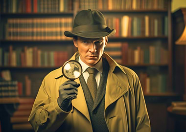 Detective with Magnifying Glass