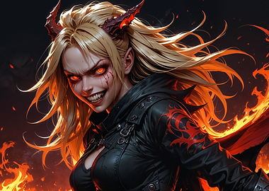 Fiery Hell Demoness