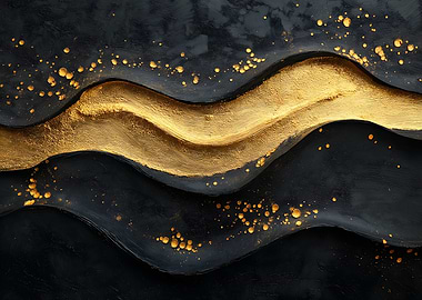 Black and Gold Abstract Art