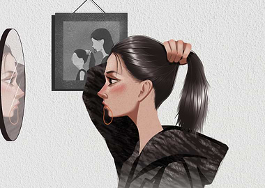 a girl in Black Hoodie