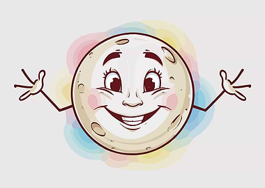 Smiling Moon Cartoon
