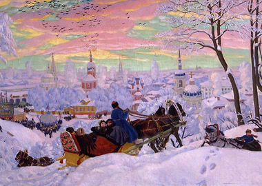 Winter Landscape with Sleighs