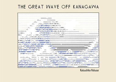 The Great Wave off Kanagawa – Katsushika Hokusai (Ascii art)