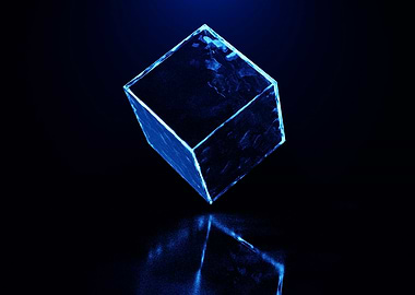 Blue Glass Cube