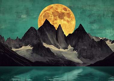 Mountain Moon Landscape