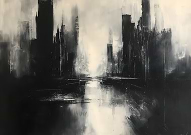 Cityscape in Black and White