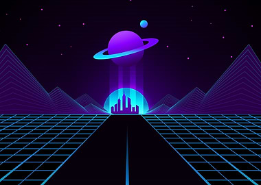 Retro Futuristic Cityscape