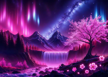 Magical Waterfall Landscape