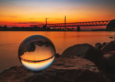 Sunset Bridge Reflection