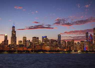 Chicago Skyline at Dusk