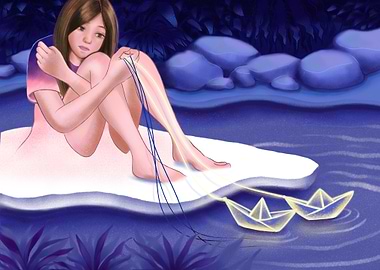 Girl with Paper Boats