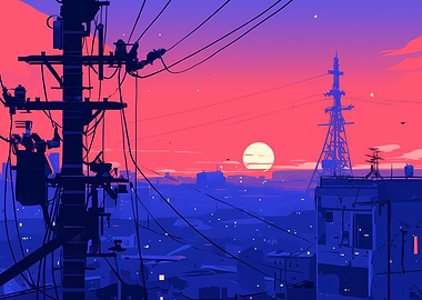 Sunset Cityscape