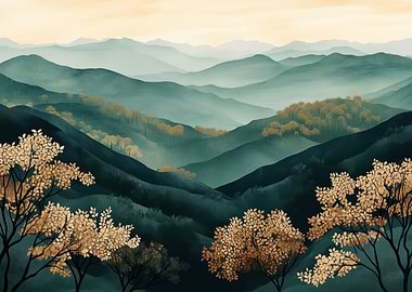 Misty Mountain Landscape