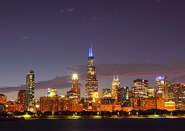 Chicago Skyline at Night