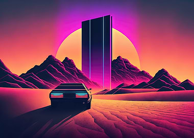 Retro Futuristic Landscape