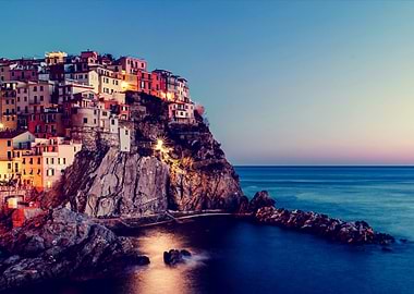 Coastal Town at Dusk