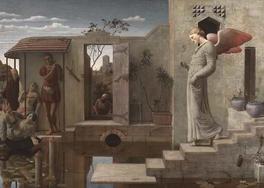 Angel in a Stone Courtyard