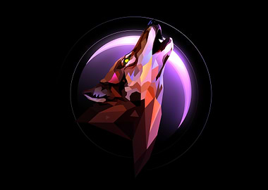 Wolf Howling at the Moon