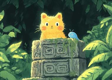 Cat and Slug in Jungle