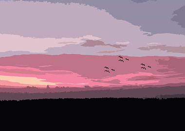 Pink Sunset Landscape2