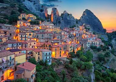 Hilltop Village at Sunset