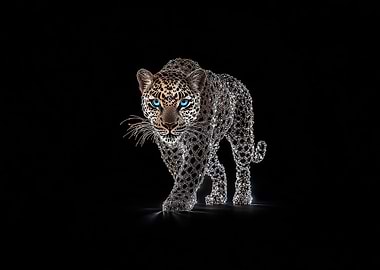 Diamond Leopard Sculpture