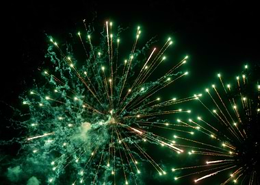 Green Fireworks Display